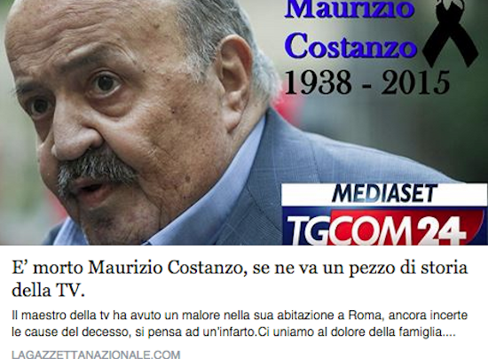 Maurizio Costanzo Morto? L'Ultima Bufala del Web