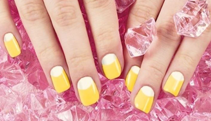 Nail Art Semplici: French Rovesciata Gialla