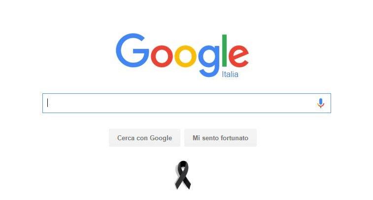 Google a lutto per i morti di Parigi: fiocco nero sotto barra di ricerca
