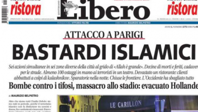 Photo of Prima Pagina di Libero: Titolo Shock sull’Attentato a Parigi