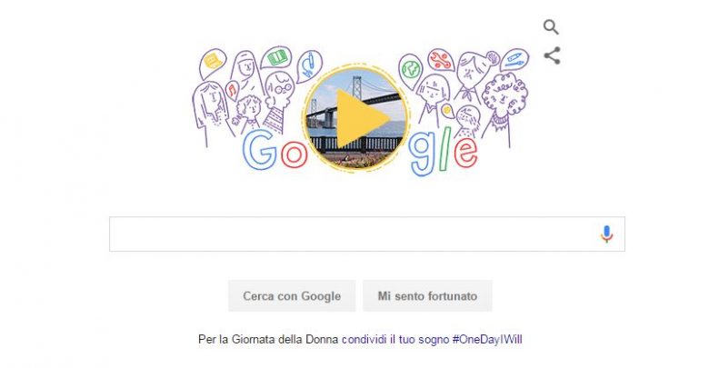 Doodle Google di oggi 8 Marzo dedicato alla Festa della Donna