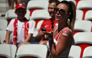 A Polish supporters is seen ahead of the Euro 2016 group C football match between Poland and Northern Ireland at the Stade de Nice in Nice on June 12, 2016. / AFP / ANNE-CHRISTINE POUJOULAT        (Photo credit should read ANNE-CHRISTINE POUJOULAT/AFP/Getty Images)