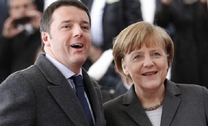 Renzi accoglie la Merkel a Maranello per un vertice Italia-Germania