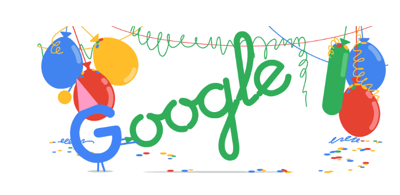 Doodle Google di oggi (27 settembre), dedicato al 18° Compleanno