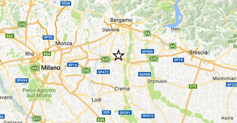 Terremoto a Bergamo oggi, scossa avvertita anche nel Milanese
