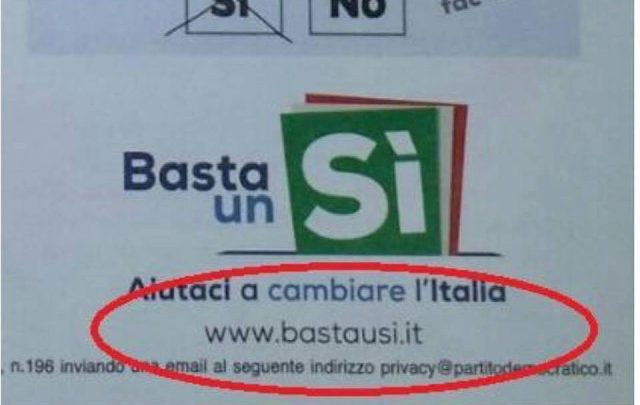 BastauSi.it, il Governo sbaglia il dominio del sito per il Referendum