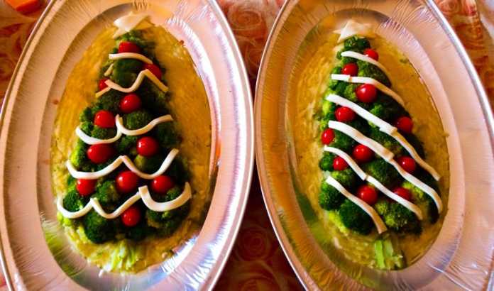 antipastonatale-alberelli Ricette di Natale, Antipasti: Alberello vegetariano natalizio