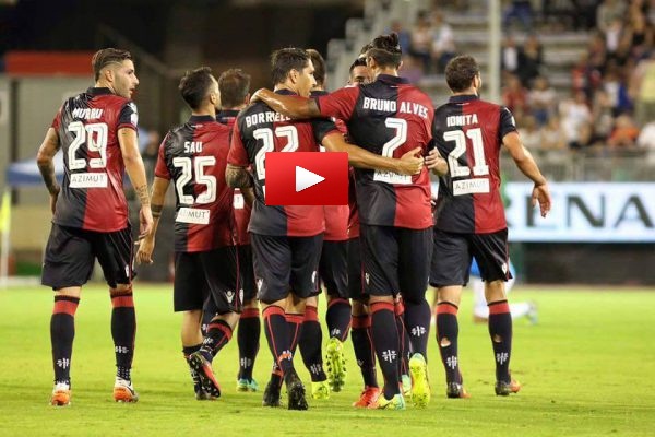 cagliari-esultanza Video Gol Pescara-Cagliari 1-1 Highlights, Sintesi e Tabellino