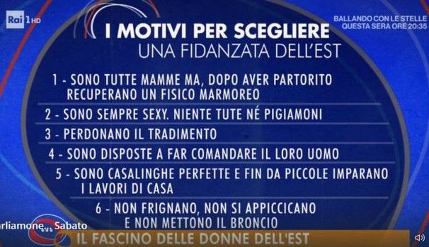 Parliamone Sabato, Servizio sulle Donne dell'Est: è scandalo