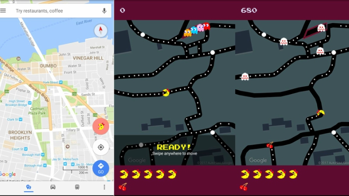 Pesce d'Aprile 2017, su Google Maps si gioca a Pac-Man
