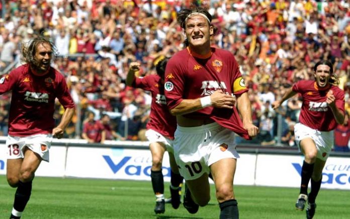 Scudetto Roma 2001 goal di Totti