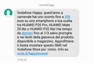 Vodafone Happy – sconto fino a 350 euro su HUAWEI per Carnevale (1)