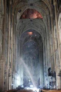 Cathedral of Notre-Dame of Paris on fire