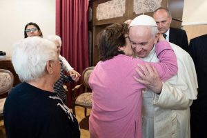 Pope Francis during his visit to a center for Alzheimer patients in Rome