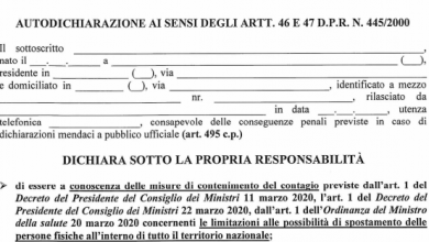 Photo of Il nuovo modello di autocertificazione per gli spostamenti