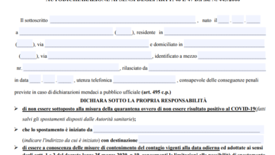 Photo of Il nuovo modulo di autocertificazione (18 maggio) da stampare