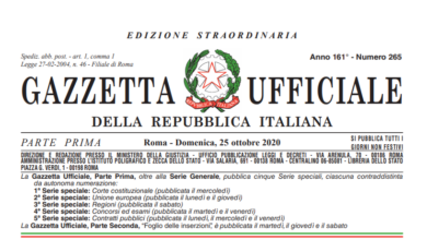 Photo of Nuovo Dpcm 25 ottobre 2020, il testo definitivo in pdf